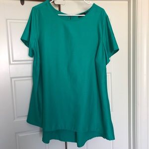 Green tunic blouse